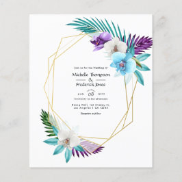 Flyer Casamento Geométrico das Orquídeas Tropicais de Aq