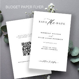 Flyer Casamento minimalista de código QR de orçamento sa