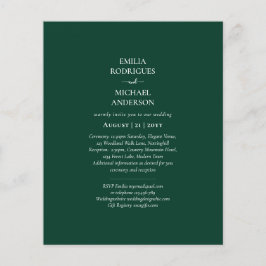 Flyer Casamento Monocromático Verde Emerald