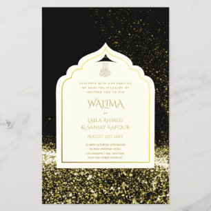 Flyer Casamento Muçulmano de WALIMA Nikah Bilíngue Orn