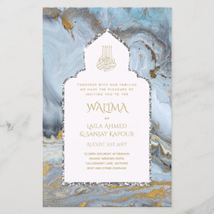 Flyer Casamento Muçulmano de WALIMA Nikah Bilíngue Ornam