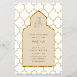 Flyer Casamento Muçulmano de WALIMA Nikah Bilíngue Ornam