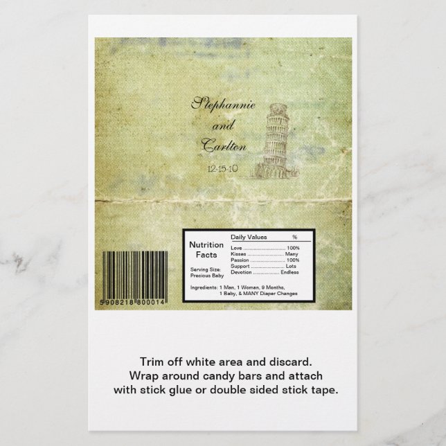 Flyer Casamento no Grande Invólucro de Bar de Pisa Hersh (Frente)