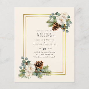Flyer CASAMENTO NO INVERNO ORÇAMENTAL Rosas brancas Dou