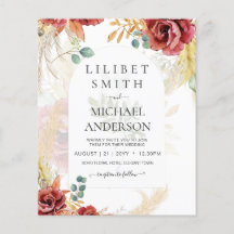 Casamento outono AlahG Burgundy Terracotta Convide