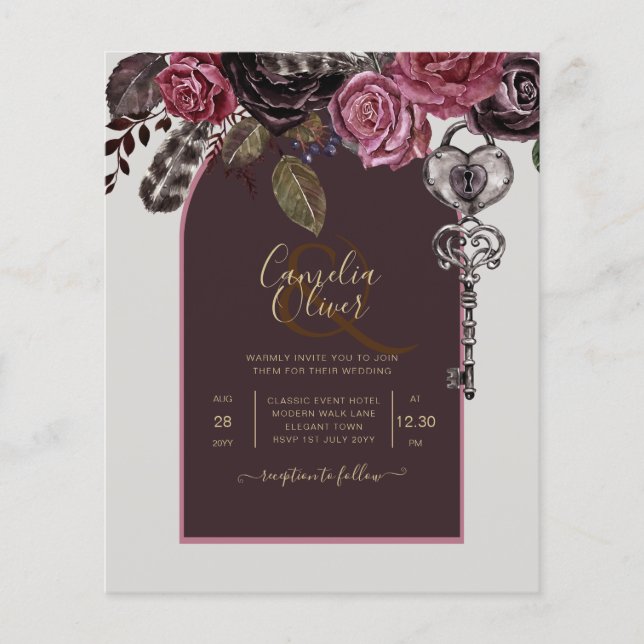 Flyer CASAMENTO OUTONO Burgundy ROSA BOTHIC (Frente)