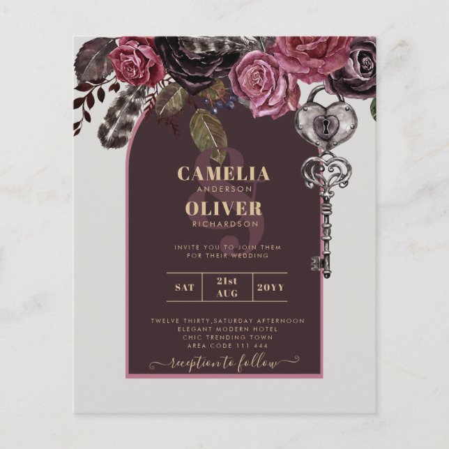 Flyer CASAMENTO OUTONO Burgundy ROSA BOTHIC (Frente)