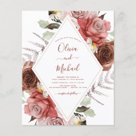 Flyer Casamento outono de Orçamento Autumn Floral Eucaly