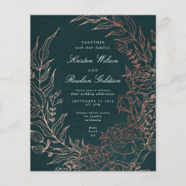 Flyer Casamento Romântico de Cobre de Emerald Wreath