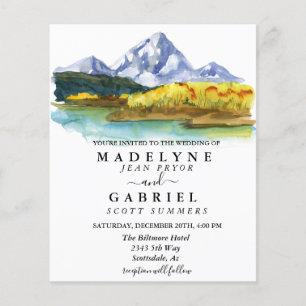 Flyer Casamento Russo De Aquarela Da Floresta De Montanh