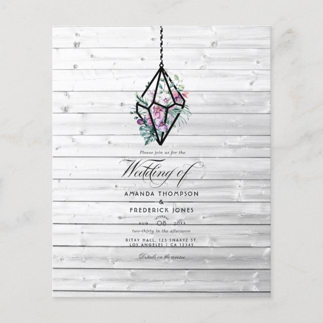 Flyer Casamento Rustic Pastel Floral Terrarium (Frente)
