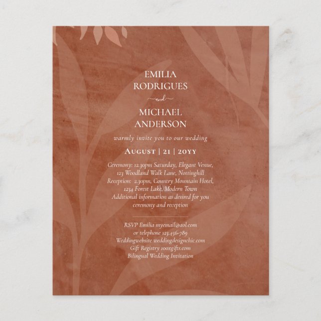 Flyer Casamento Rustic Terracotta Overlay (Frente)