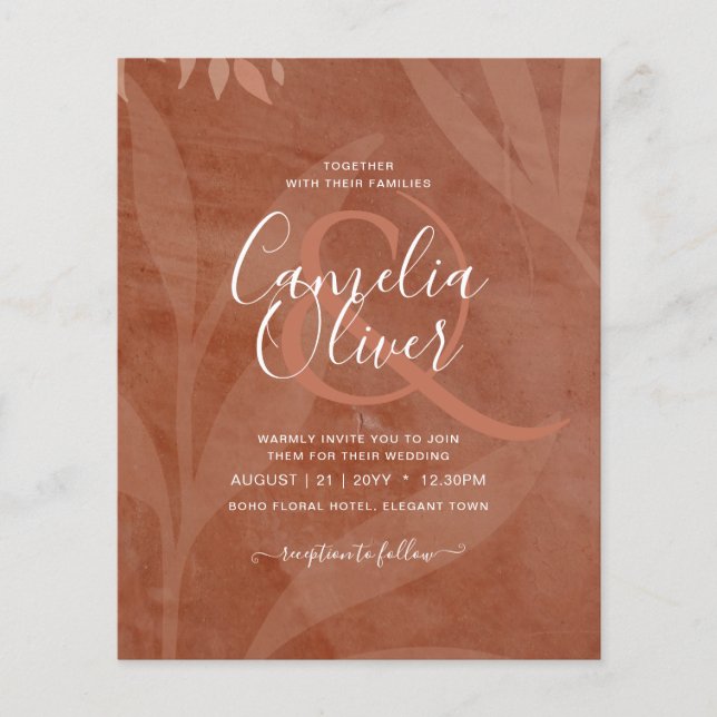 Flyer Casamento Rustic Terracotta Overlay (Frente)