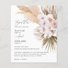 casamento rústico com orquídea de erva Pampas