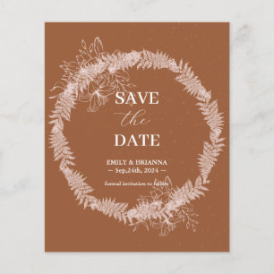 Flyer Casamento terrorista minimalista Burnt Salve a dat