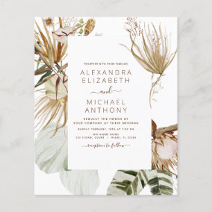 Flyer Casamento Tropical Bohemian Boho, Grass Grass