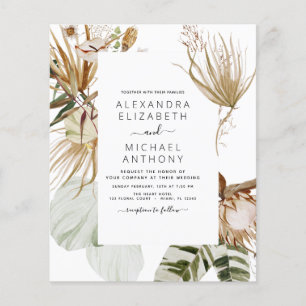 Flyer Casamento Tropical Bohemian Boho, Grass Grass