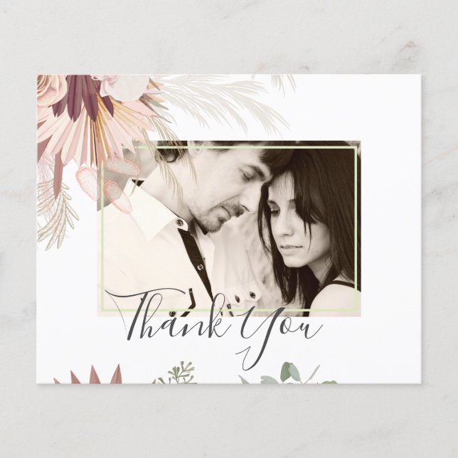 Flyer Casamento Tropical de Pampas de Vinho Burgundy (Frente)