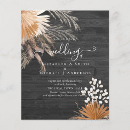 Flyer Casamento Tropical de Terracotta Pampas Grass