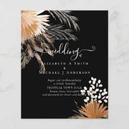 Flyer Casamento Tropical de Terracotta Pampas Grass