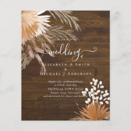 Flyer Casamento Tropical de Terracotta Pampas Grass
