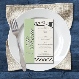 Flyer Casamento Verde & Creme Simples e Elegante Desenha