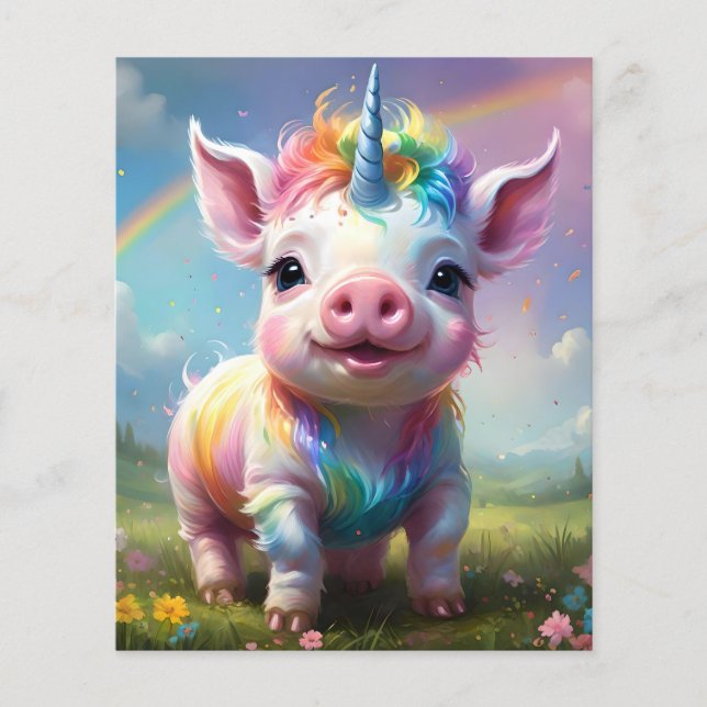 Flyer "Cascos Mágicos: O Rainbow Unicorn Pig" (Frente)