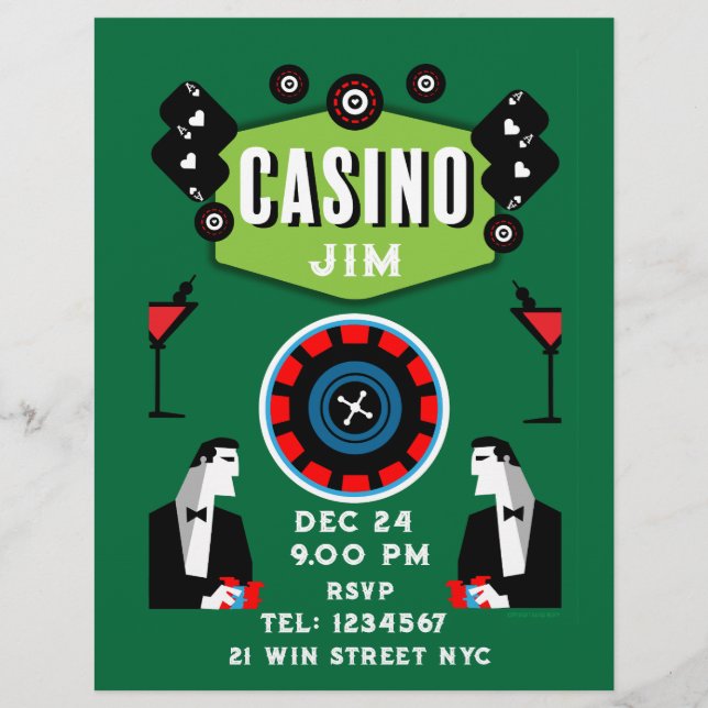 Flyer Casino Gambling Poker Roulette (Frente)