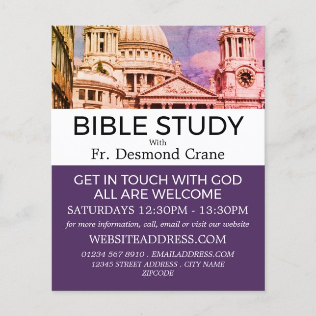 Flyer Catedral de Paul da rua, Advert da Classe de Bíbli (Frente)