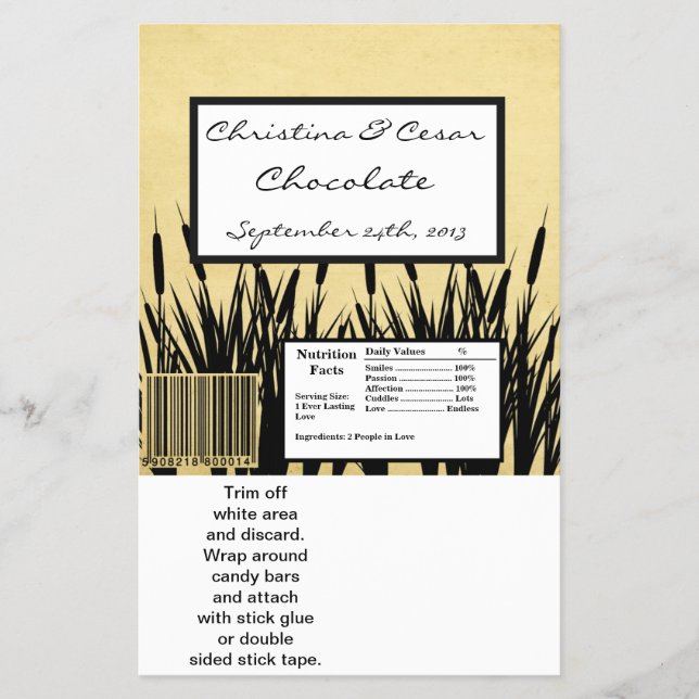 Flyer Cattail/Dragonfly Silh de Grande Bar de Hershey (Frente)