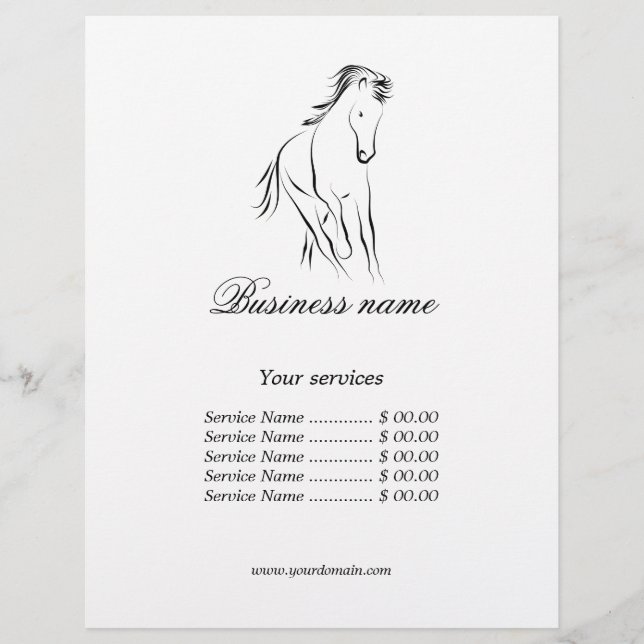 Flyer Cavalo correndo a preto (Frente)