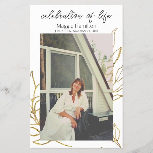 Flyer Celebração Funeral Dourada do Orçamento do Program (Frente)