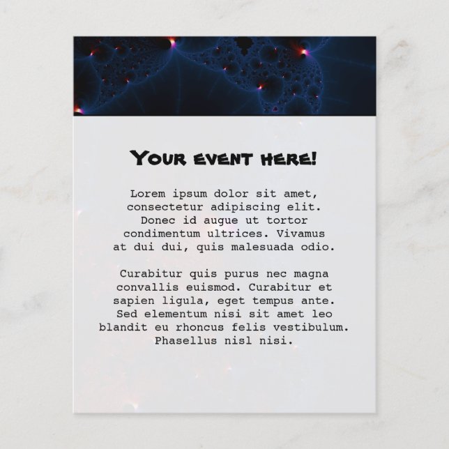 Flyer Células Vermelhas e Azuis Arte Fractal (Frente)