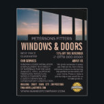 Flyer Cena de Janela, Janela & Porta Fitter Company<br><div class="desc">Painel de propaganda da empresa Windows Scene,  Window & Door Fitter Company,  pela Loja de Cartão de visita.</div>