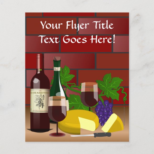 Flyer Cena de Mesa de queijo de vinho (Frente)