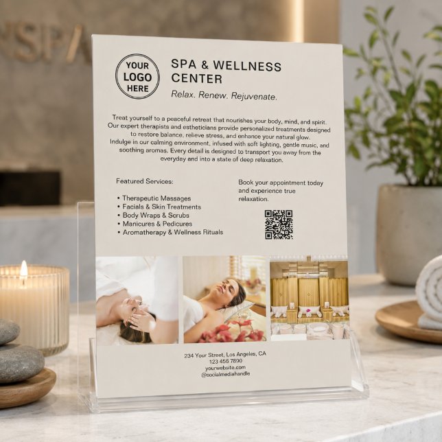 Flyer Centro de Bem-Estar de Spa Moderno Promocional de  (Modern Spa Wellness Center Promotional Business Flyer)