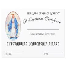 Certificado católico da escola do prémio de mérito