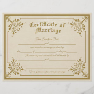 Flyer Certificado de casamento