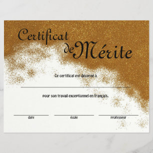 Flyer Certificado de Excelência Genérica de Classe Franc