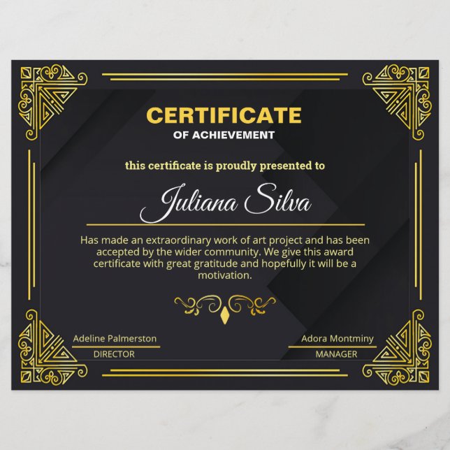 Flyer Certificado De Realização Multifuncional (Frente)