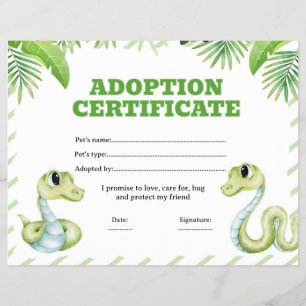 Flyer Certificado editável de adoção de animal de estima
