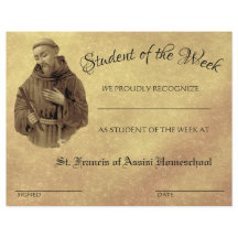 Certificado Escolar de Prêmio de Realização Católi