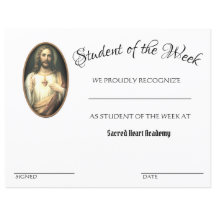 Certificado Escolar de Prêmio de Realização Católi