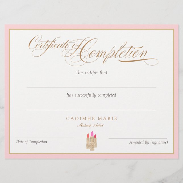 Flyer Certificate of Completion Award (Frente)