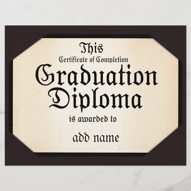 Flyer Certificate of Completion Graduation Diploma (Frente)