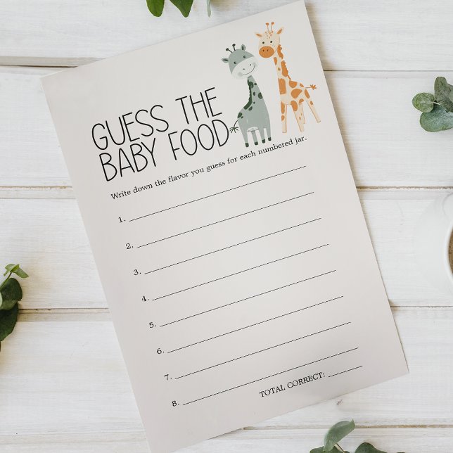Flyer Chá de Bebê Jantar de Zoo Safari Adivinhe a Comida (Criador carregado)