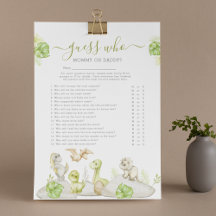 Chá de Bebê Jogo "Quem é?" Dinossauro