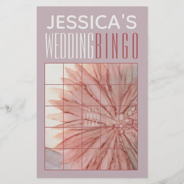 Flyer Chá de casamento BINGO Adorável em Pinks e Lavanda (Frente)