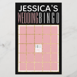 Flyer Chá de casamento BINGO Elegante Dourado e preto