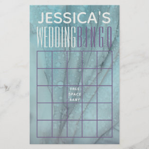 Flyer Chá de casamento BINGO Turquesa e Lavandas